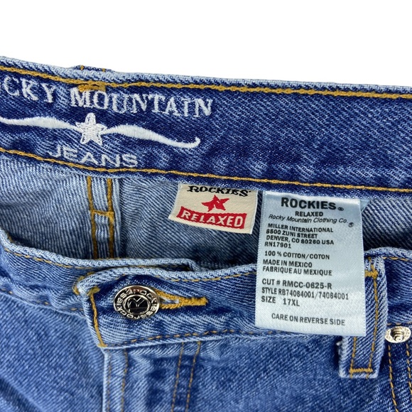 ROCKIES Jeans Relaxed Long Rise Straight Leg 100% Cotton Denim - Picture 7 of 7
